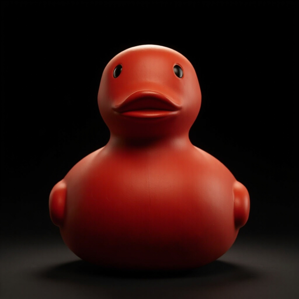 Quacktory Mega, 80 cm decorative duck on a shop window