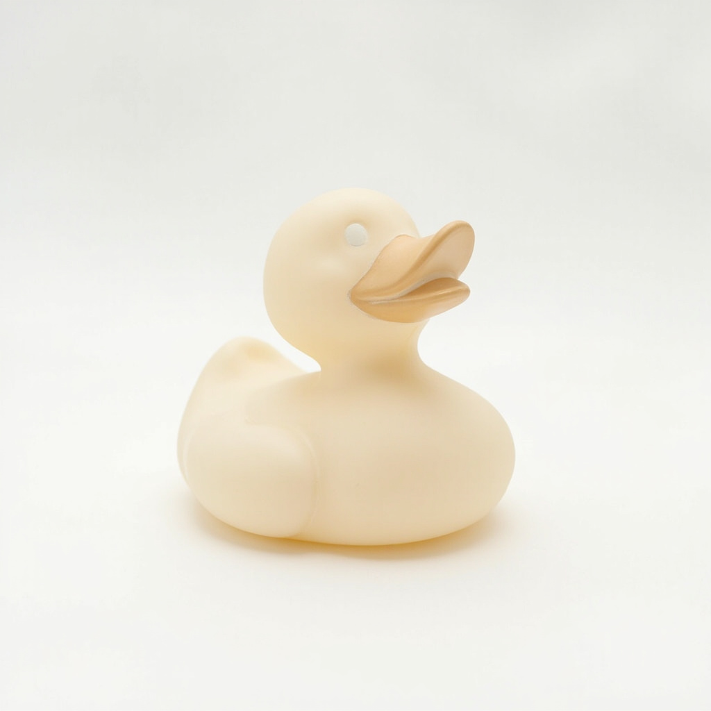 Classic rubber duck, 15 cm, ivory bone finish.