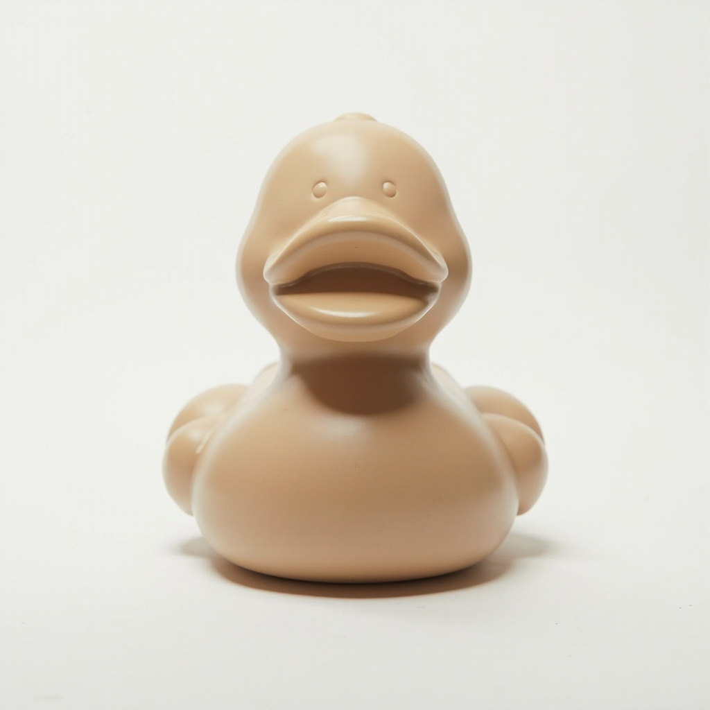 Mega rubber duck, 50 cm, warm taupe sand finish.