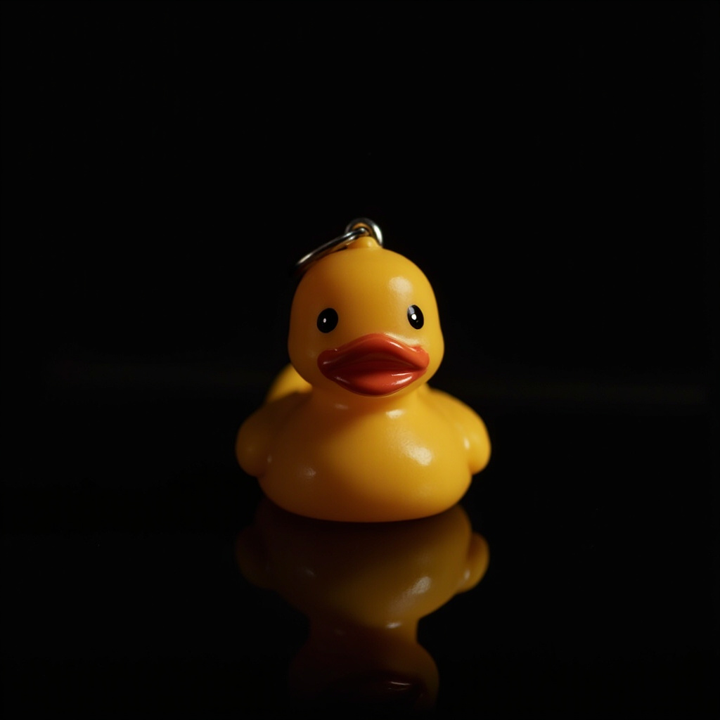 Quacktory Micro 4 cm rubber duck keychain, white silicone