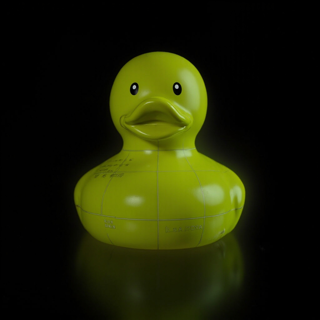Quacktory Classic duck, 15 cm, on a bathroom shelf