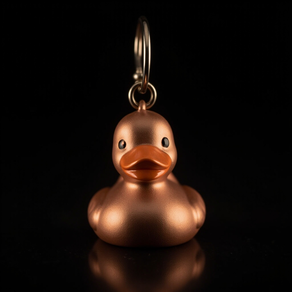 Quacktory Micro — 4 cm rubber duck keychain