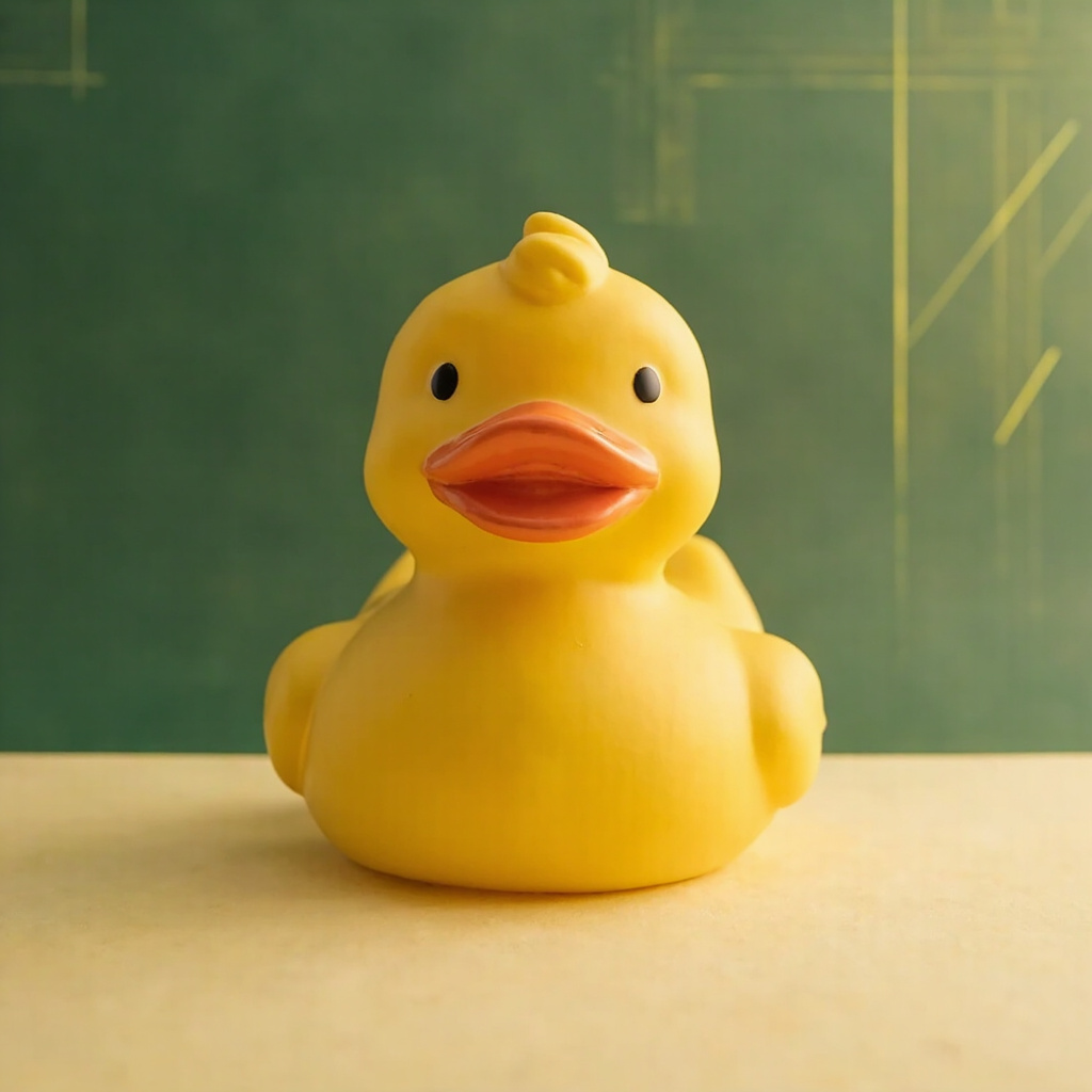 Architect duck, 1.5 to 3 metres, bear-sized, installation scale