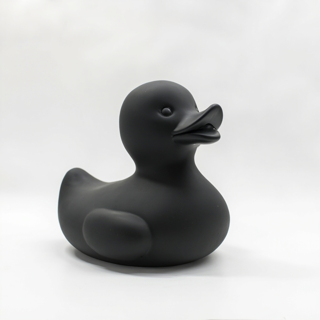 The Mega duck, charcoal matte finish, 50 cm.