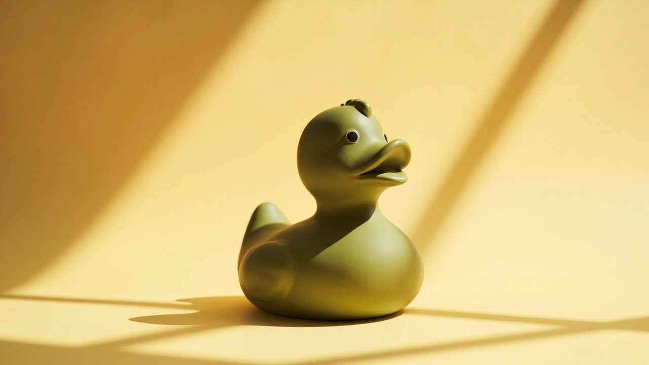 Watercolor scene with a duck