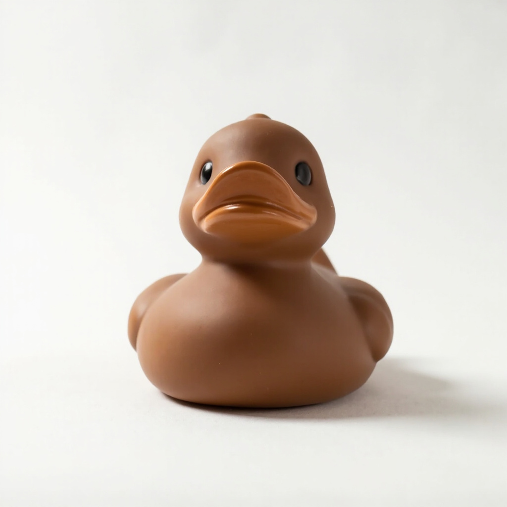 Classic 15cm rubber duck in warm walnut-brown
