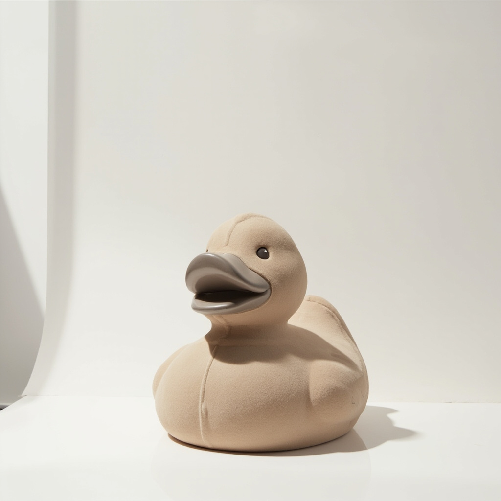 Mega 50cm rubber duck in warm taupe-stone