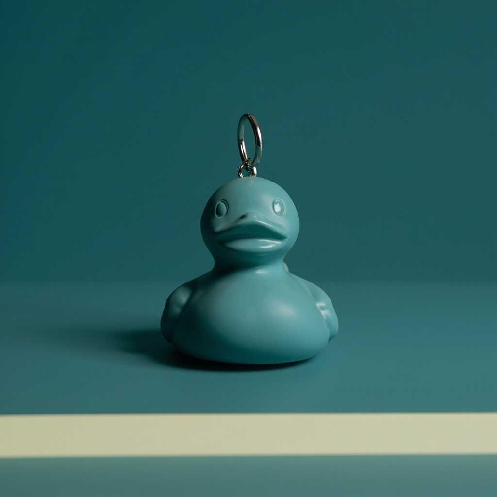 Quacktory Micro duck, 4 to 8 centimetres, on a keyring