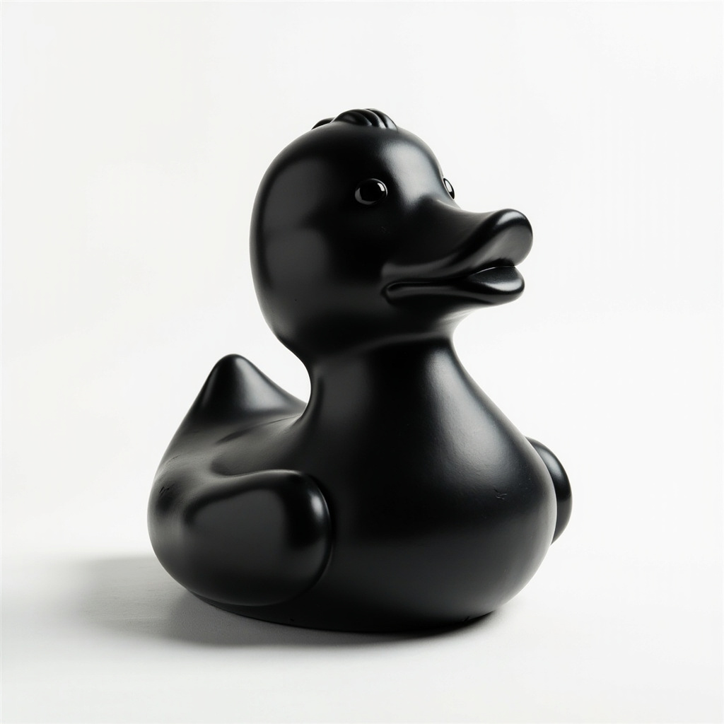Mega duck, 50 centimetres, ink-black porcelain