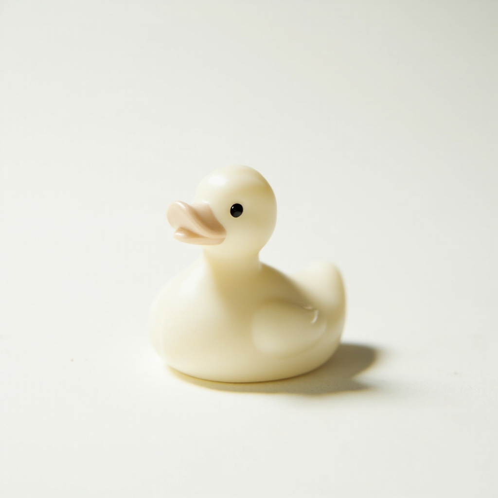Micro duck, 4 centimetres, ivory finish