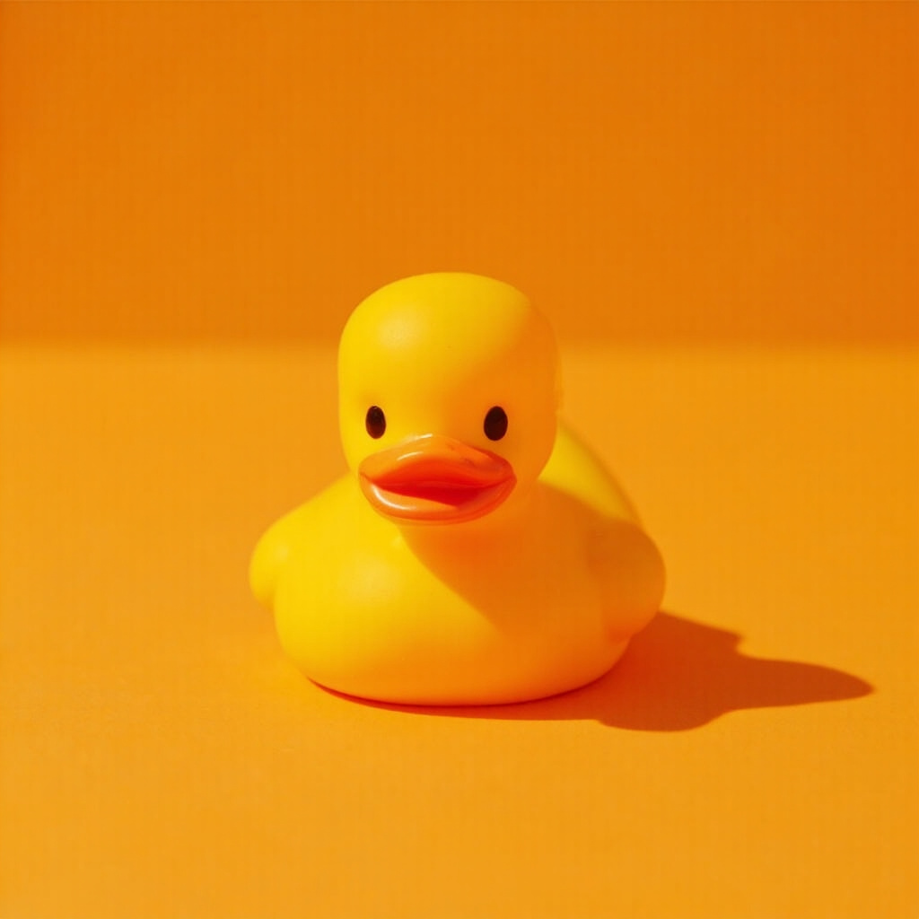 Micro 4 cm vulcanised-rubber duck keychain